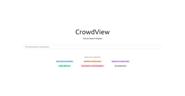 Screenshot of CrowdView website