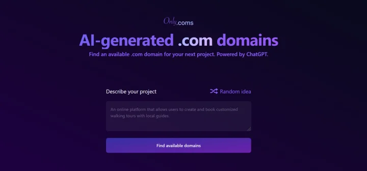 Screenshot of Onlycoms.com website