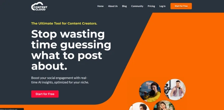 Screenshot of Content Cloud website