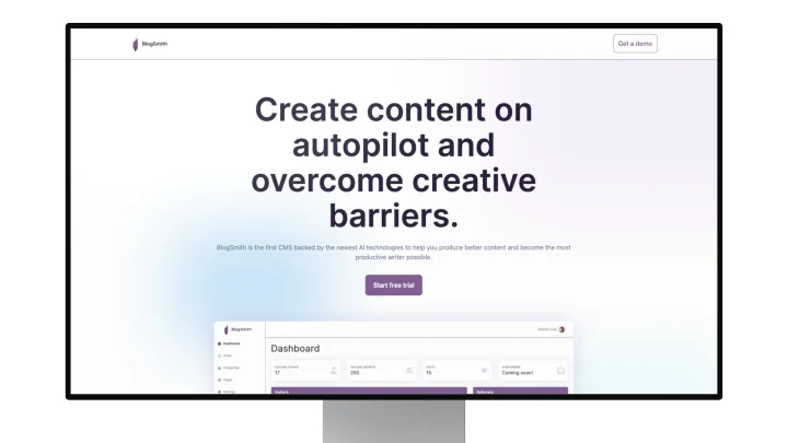 Screenshot of BlogSmith website
