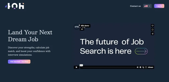 Screenshot of 40h website