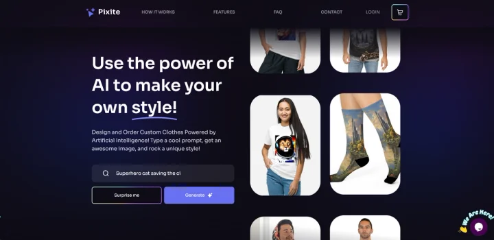 Screenshot of Pixite website