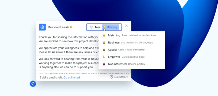 Screenshot of superReply.co website