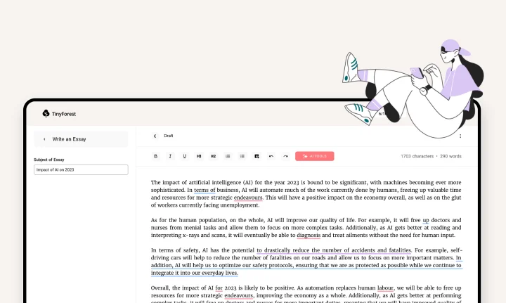 Screenshot of TinyForest website