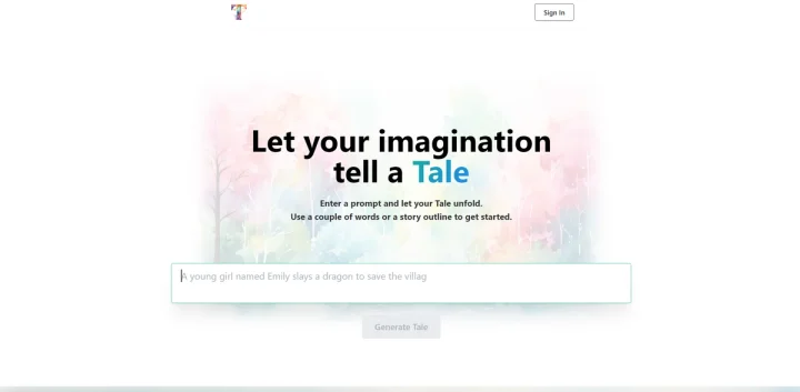 Screenshot of HeyTale website