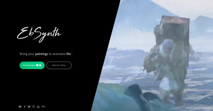 Screenshot of Ebsynth website