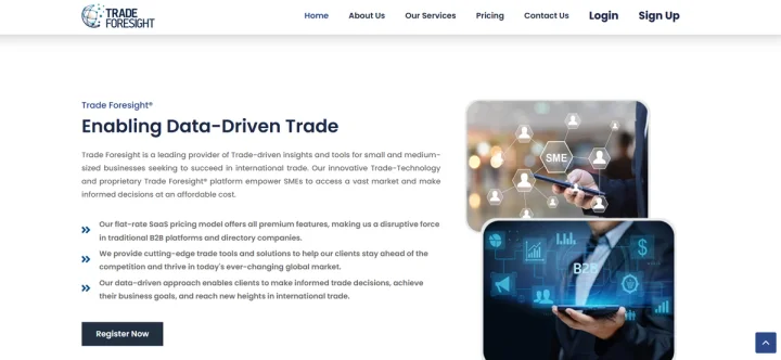 Screenshot of Trade Foresight website