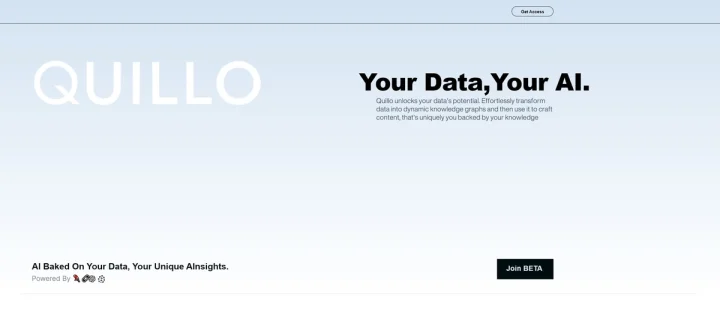 Screenshot of QuillO website