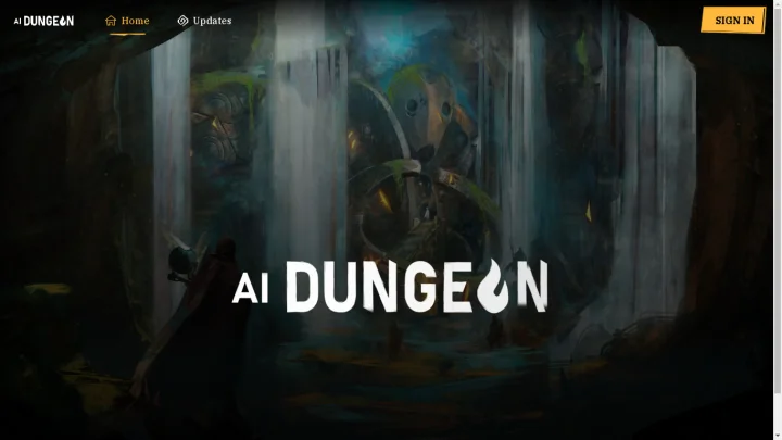 Screenshot of AI Dungeon website