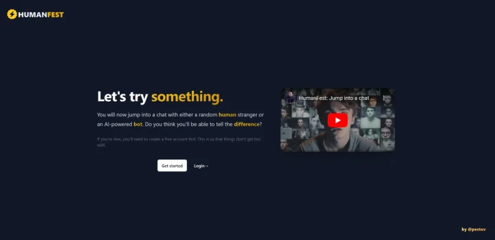 Screenshot of HumanFest website