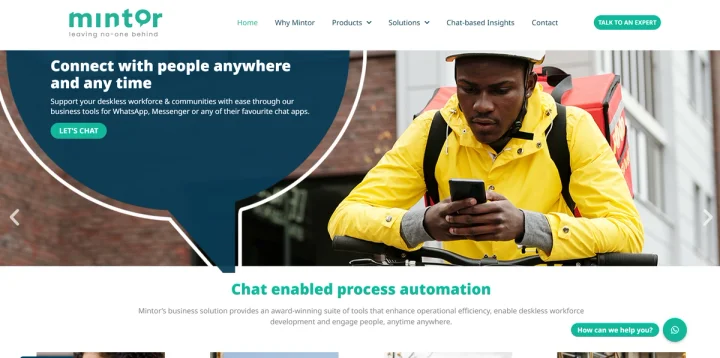 Screenshot of Mintor website