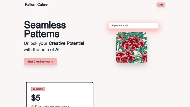 Screenshot of Pattern Cafe website