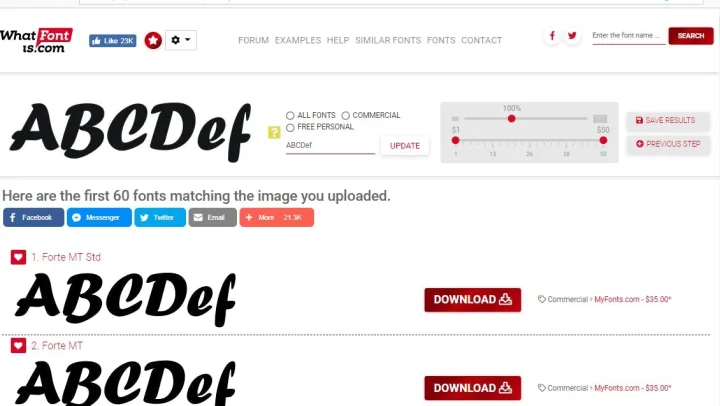 Screenshot of What font is website