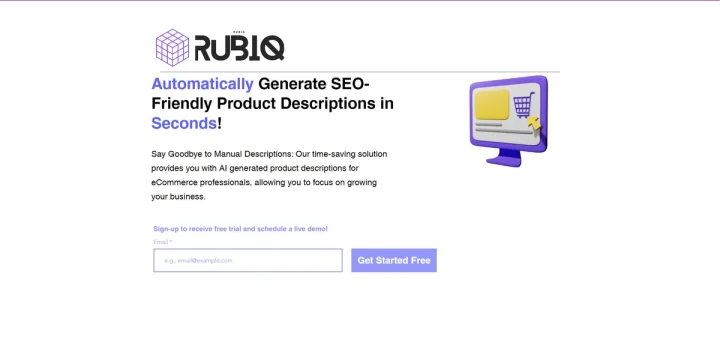 Screenshot of Rubiq website