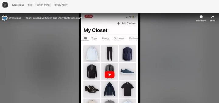 Screenshot of Dressrious website