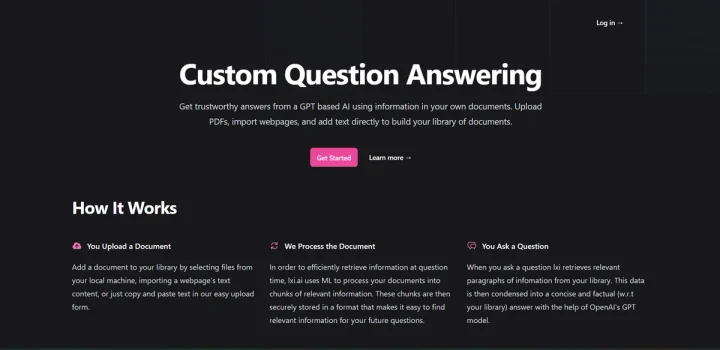 Screenshot of lxi.ai website