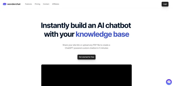Screenshot of Wonderchat.io website