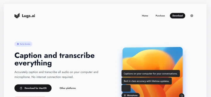 Screenshot of Lugs website