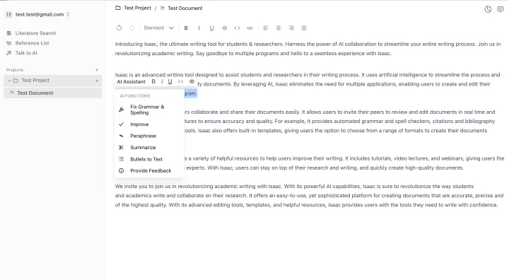 Screenshot of Isaac Editor website