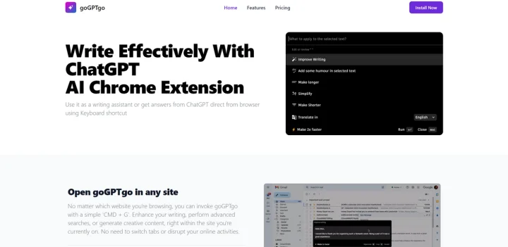 Screenshot of GoGPTGo website