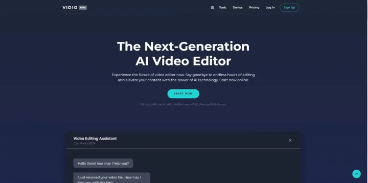 Screenshot of Vidio website
