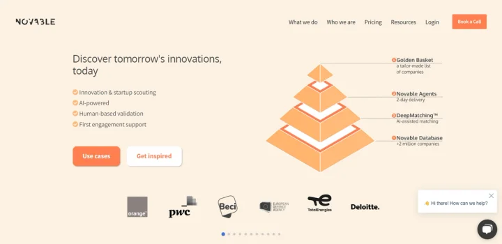 Screenshot of Novable website
