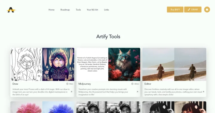 Screenshot of Artify Labs website