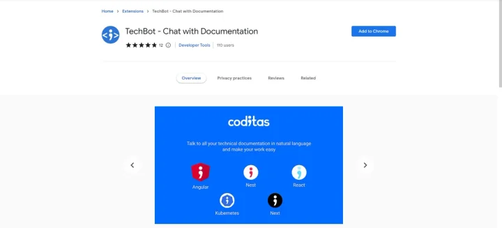Screenshot of TechBot website