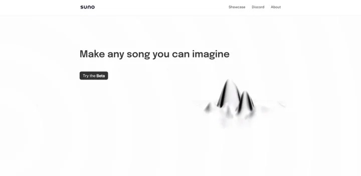 Screenshot of Suno AI website