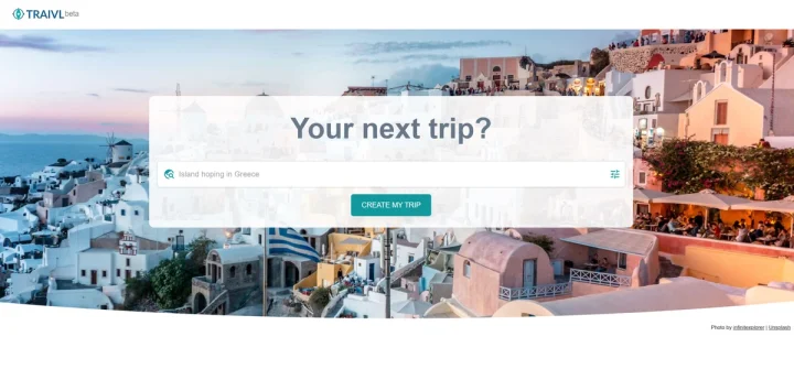 Screenshot of Traivl website
