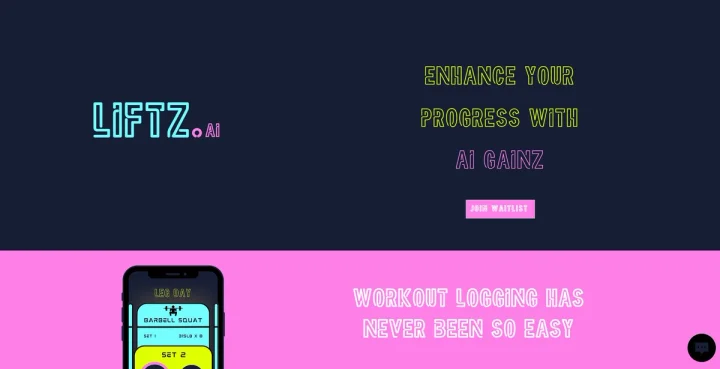 Screenshot of LIFTZ AI website