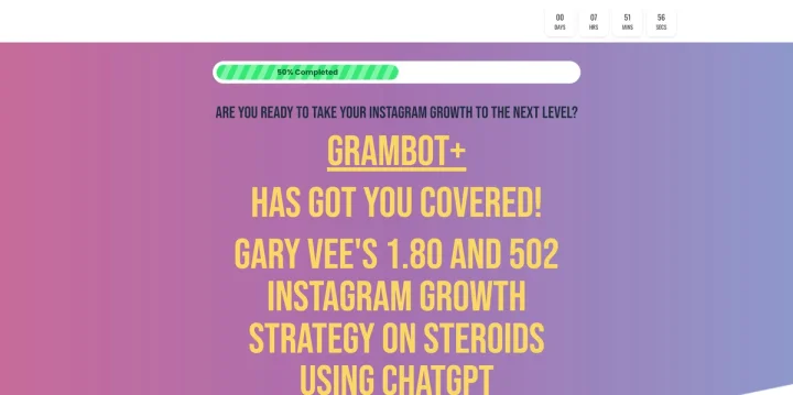 Screenshot of GramBotPlus website