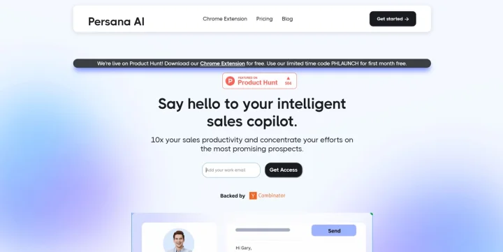Screenshot of Persana AI website