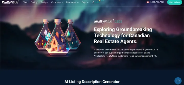 Screenshot of Realty Ninja website