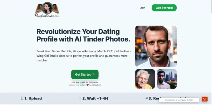 Screenshot of Wing Girl website