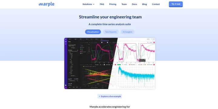 Screenshot of Marple AI website