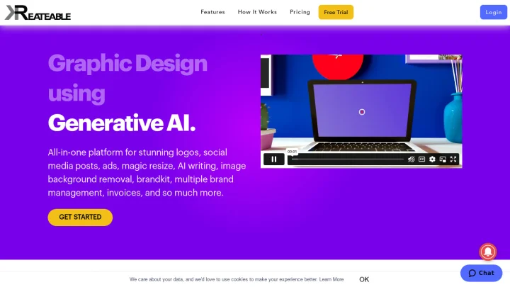 Screenshot of Kreateable website