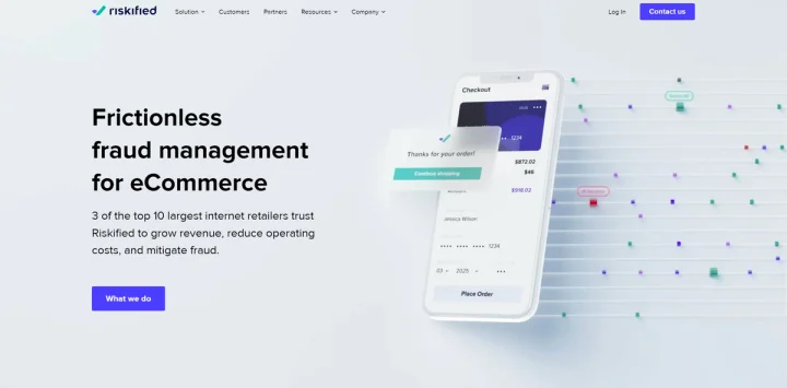 Screenshot of Riskified website