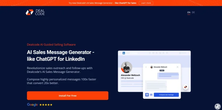 Screenshot of Deal Code website