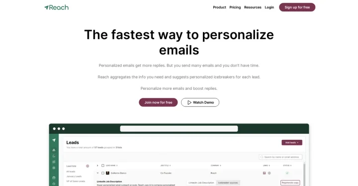 Screenshot of Magicreach website