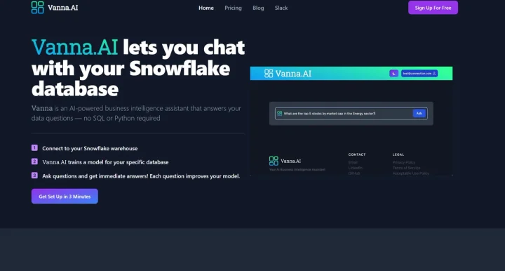 Screenshot of Vanna AI website