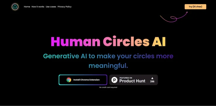Screenshot of Human Circles AI website