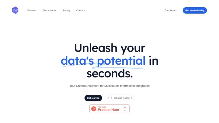 Screenshot of Owlbot website