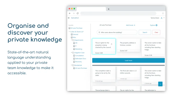 Screenshot of Semafind website