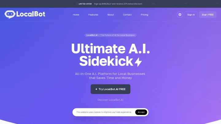 Screenshot of LocalBot.AI website