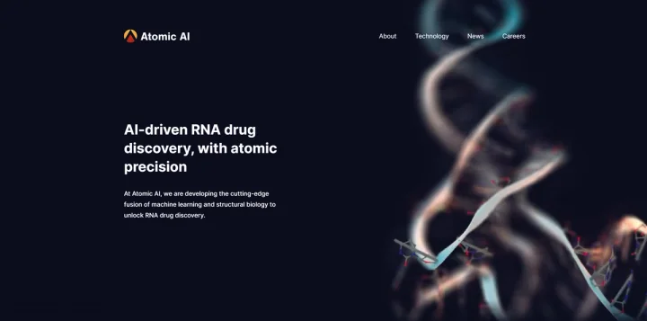Screenshot of Atomic AI website