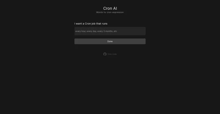 Screenshot of Cron AI website