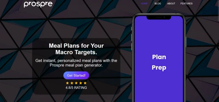 Screenshot of Prospre website