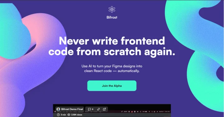 Screenshot of Bilfrost website