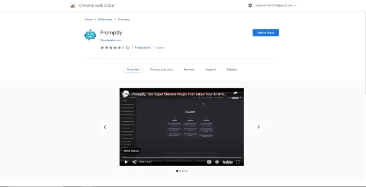 Screenshot of Promptly website